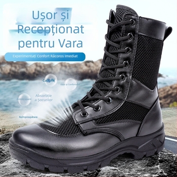 Ghete de lucru de vară cu plasă și fermoar - Unisex pentru drumeții în aer liber, ultra-ușoare și respirabile, pentru securitate/verificări, Material Super Fiber, Brand Xiao wu ji hua