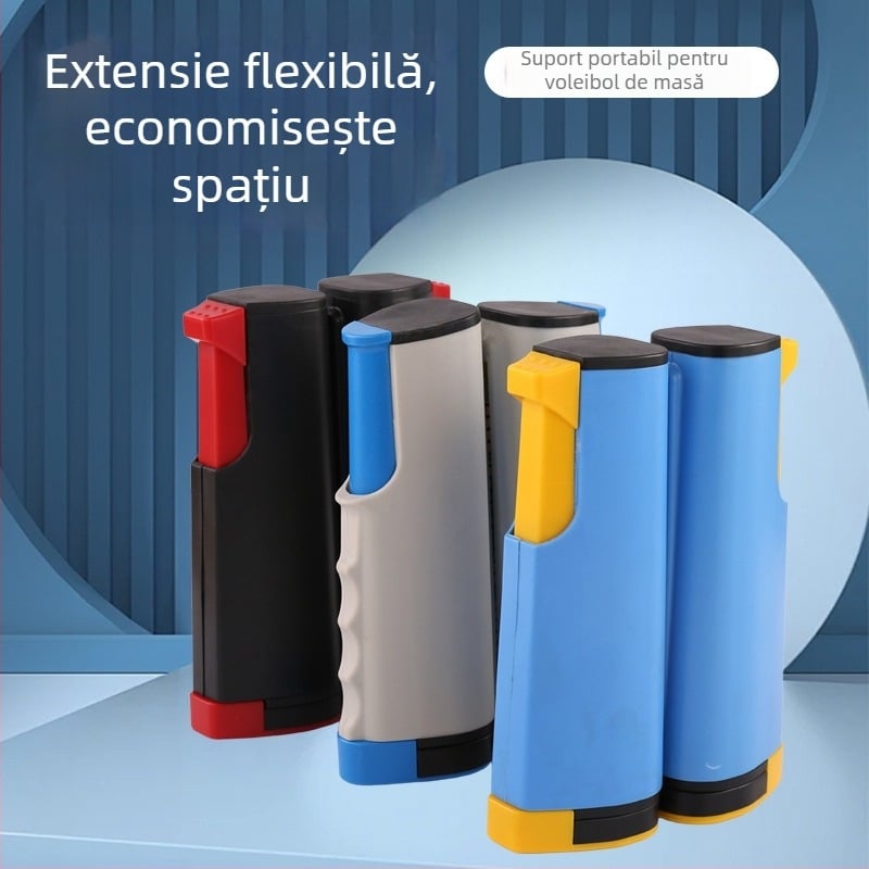Ramă de plasă pentru tenis de masă, portabilă, universală, PVC/ABS, telescopic până la 190 cm, deschidere de prindere 5 cm
