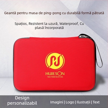 Husă pentru palete de tenis de masă, carcasă rigidă pătrată, material Oxford, logo personalizat, brand Huisheng/HuIESON, pentru tenis de masă