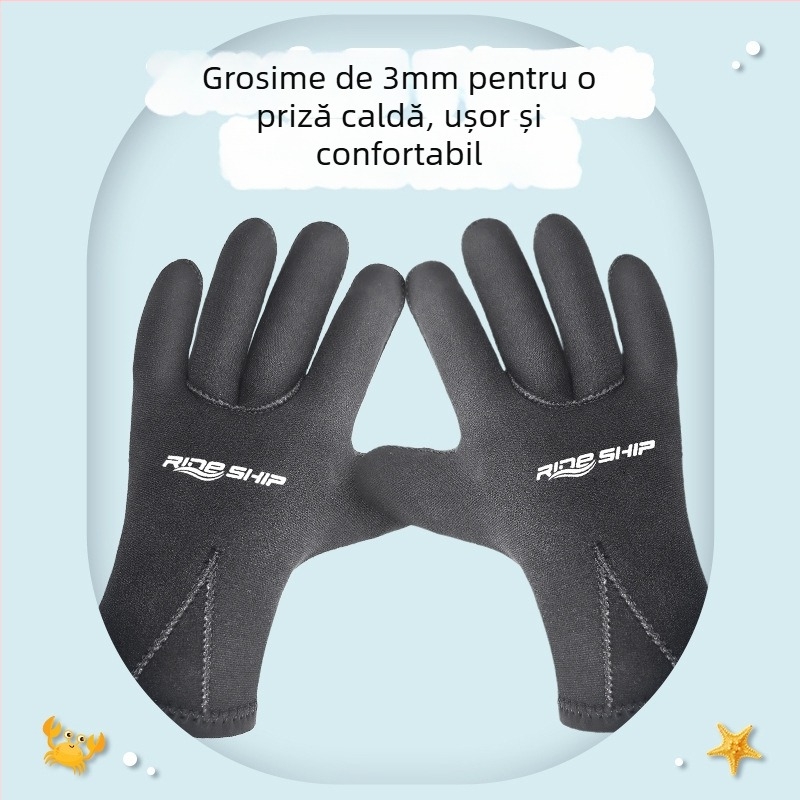 Mănuși de neopren pentru copii, 3 mm, calde, impermeabile și rezistente la zgârieturi