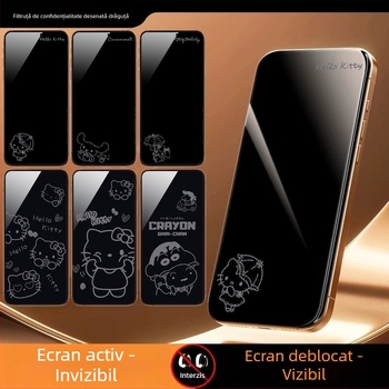 Protecție ecran din sticlă securizată cu protecție a intimității pentru iPhone 14 Pro Max – HD, ecran complet, anti-spionaj, rezistent la cădere, anti-praf