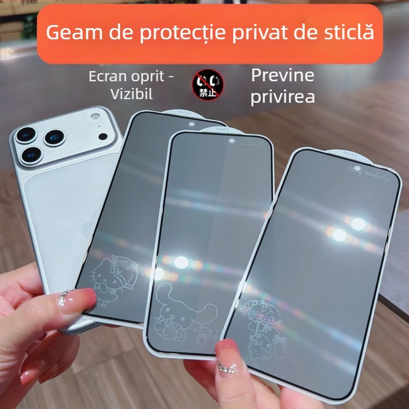 Protecție ecran din sticlă securizată cu protecție a intimității pentru iPhone 14 Pro Max – HD, ecran complet, anti-spionaj, rezistent la cădere, anti-praf