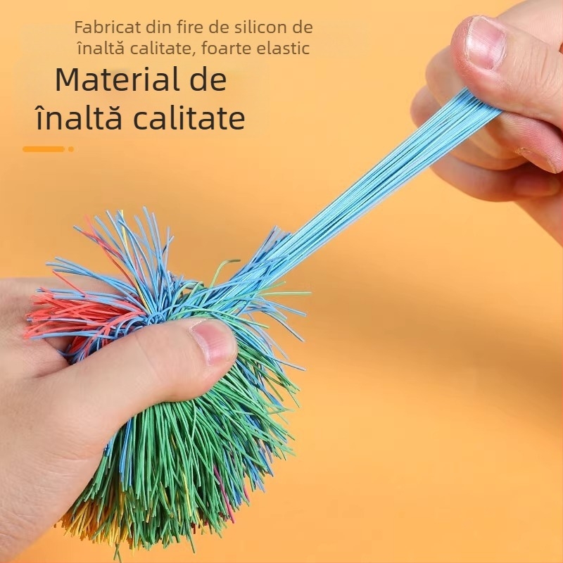 Joc de aruncare din plastic cu sac de nisip, formă de shuttlecock, cu minge de cauciuc pentru coordonarea mână-occhi și dezvoltare senzorială (14+ ani).