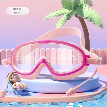 Ochelari de înot pentru copii, antiaburire, cadru mare, lentile din polipropilenă