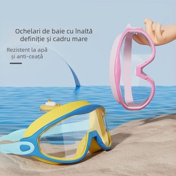 Ochelari de înot pentru copii, antiaburire, cadru mare, lentile din polipropilenă