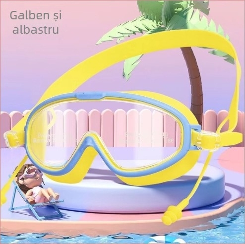 Ochelari de înot pentru copii, antiaburire, cadru mare, lentile din polipropilenă
