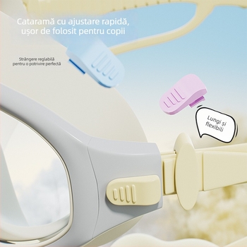 Youyou Ochelari de înot pentru copii și set de șapcă - impermeabili, antifog, cadru mare, lentile PC