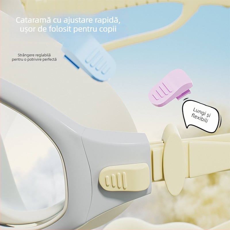 Youyou Ochelari de înot pentru copii și set de șapcă - impermeabili, antifog, cadru mare, lentile PC