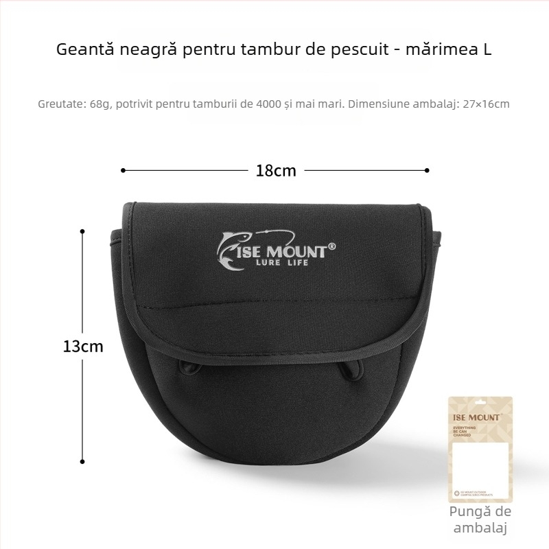 Husă protecție pentru mulinetă de spinning — impermeabilă, cu corp întărit și capac Velcro pentru tijă