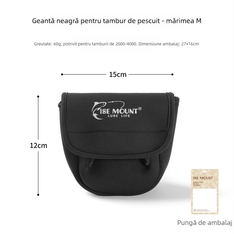 Husă protecție pentru mulinetă de spinning — impermeabilă, cu corp întărit și capac Velcro pentru tijă