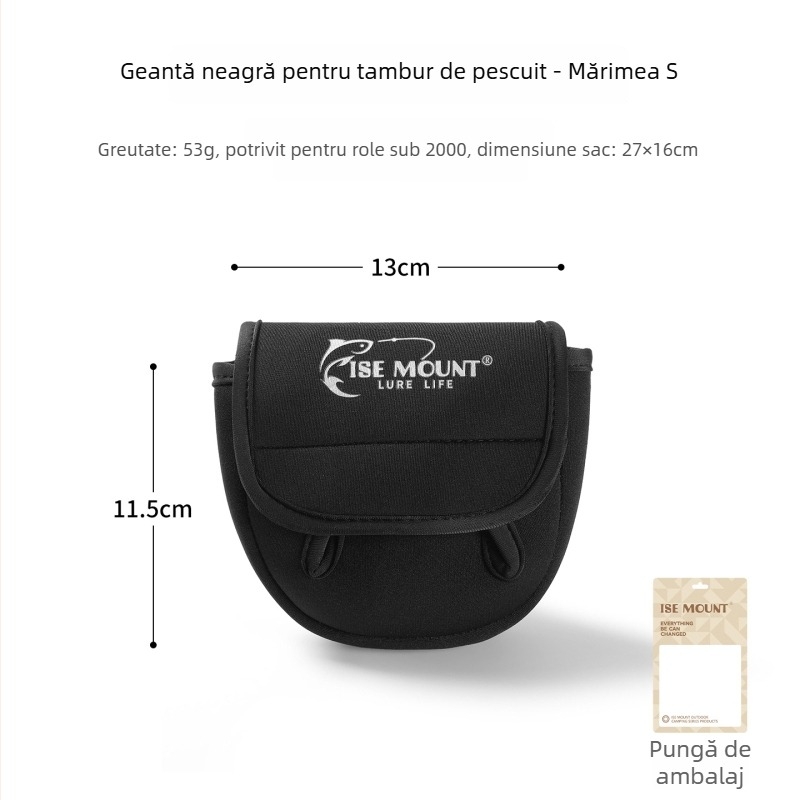 Husă protecție pentru mulinetă de spinning — impermeabilă, cu corp întărit și capac Velcro pentru tijă