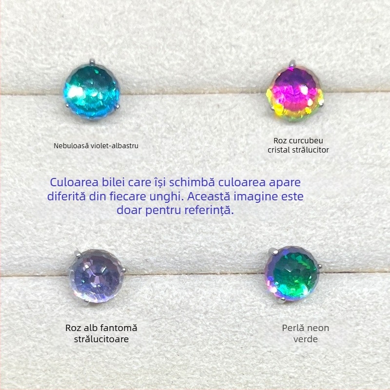 F136 aliaj de titan cu schimbare de culoare, mic glob luminos; inel de limbă cu gradient, inel pentru limbă, buze și urechi; bijuterii piercing G23, inel ombilical