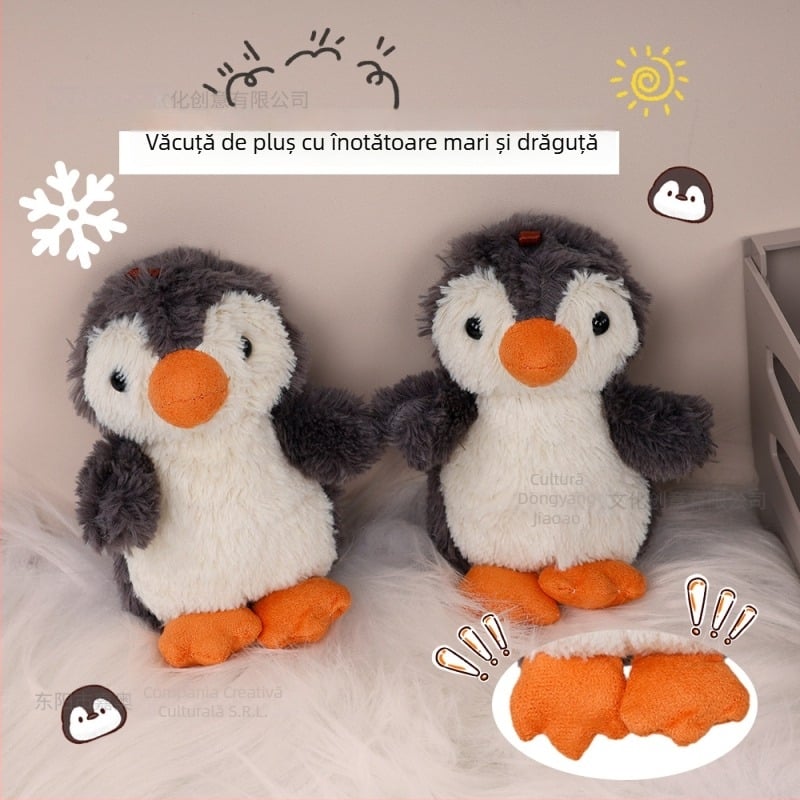 Breloc din pluș cu pinguin – umplutură PP bumbac, pluș foarte moale, Unisex