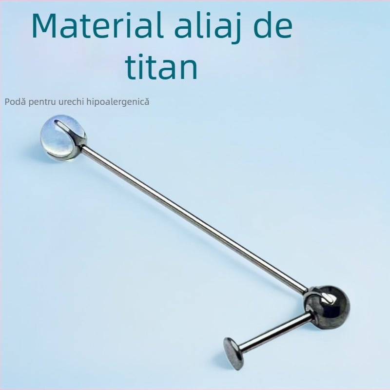 Noul bijuterii pentru piercing din aliaj de titan F136, cu braț de conectare rotativ bidirecțional și structură cu mărgele rotunde