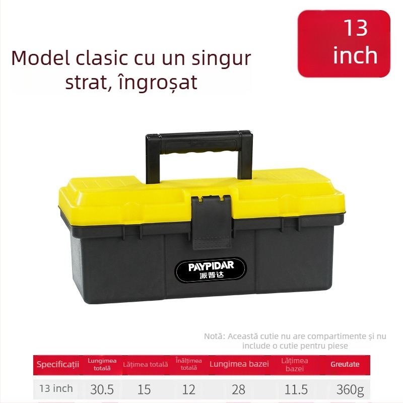 Cutie de unelte metalică, cutie de depozitare compactă, trei niveluri pliabile, de calitate industrială, durabilă, pentru montaj pe vehicul (Model ZsfcBjBD)