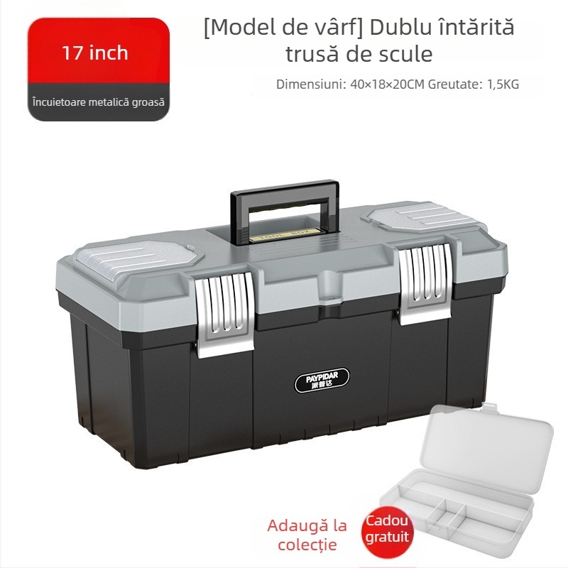 Cutie de unelte metalică, cutie de depozitare compactă, trei niveluri pliabile, de calitate industrială, durabilă, pentru montaj pe vehicul (Model ZsfcBjBD)