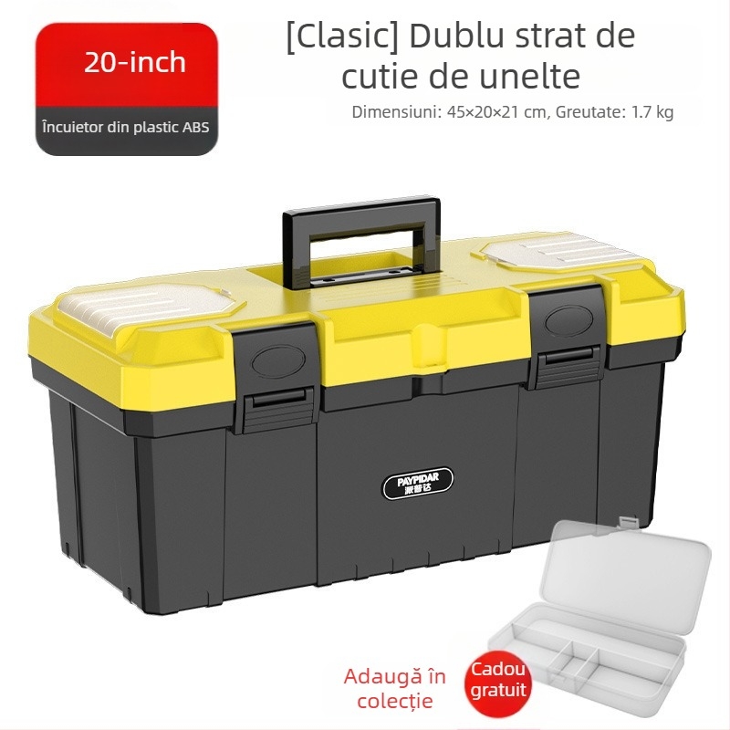Cutie de scule cu design pliabil în 3 straturi, de calitate industrială, portabilă pentru electricieni