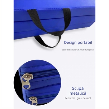 Saltea de yoga pliabilă cu trei secțiuni, din material Oxford, grosime 8, pentru yoga, fitness, dans și gimnastică.
