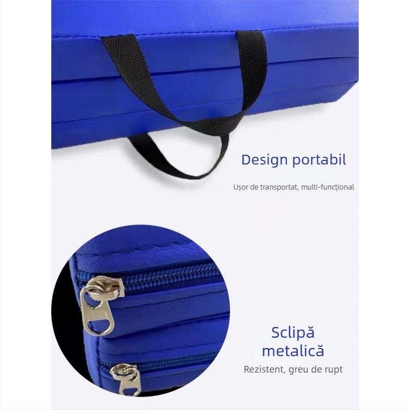 Saltea de yoga pliabilă cu trei secțiuni, din material Oxford, grosime 8, pentru yoga, fitness, dans și gimnastică.