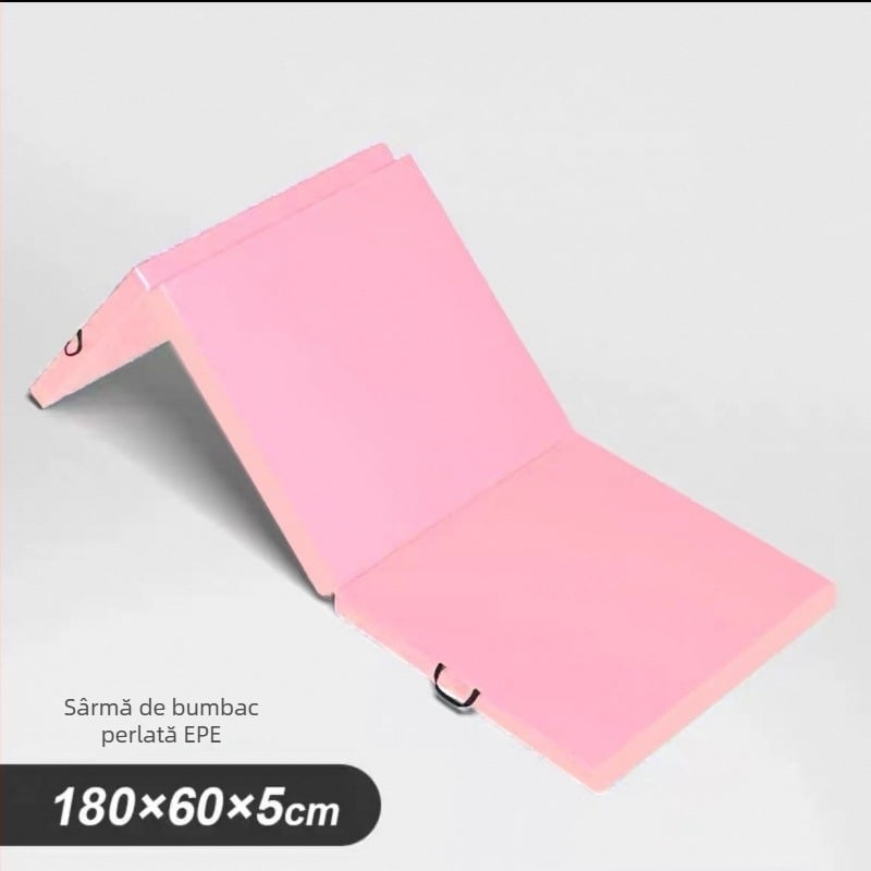 Saltea de yoga pliabilă cu trei secțiuni, din material Oxford, grosime 8, pentru yoga, fitness, dans și gimnastică.