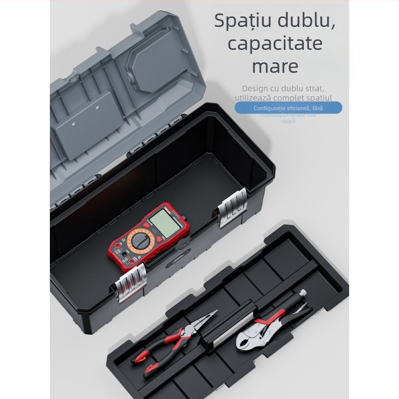 Cutie de scule din trei niveluri, pliabilă, industrială, pentru vehicule și întreținere electrică