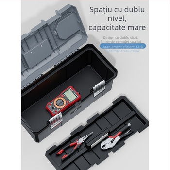 Cutie pentru scule cu trei niveluri, pliabilă, de calitate industrială, pentru montaj în vehicule și întreținere electrică