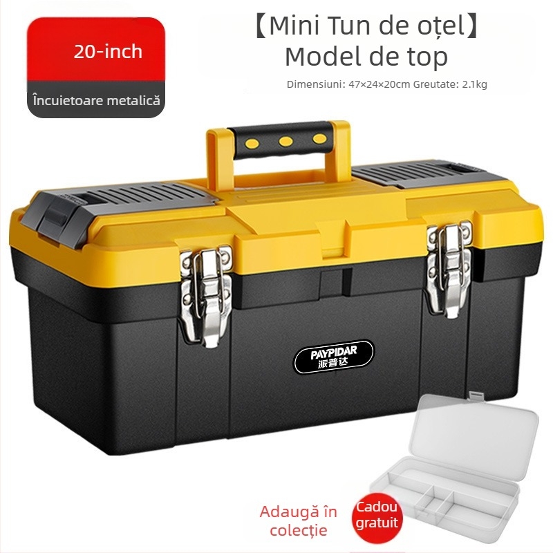 Cutie pentru scule cu trei niveluri, pliabilă, de calitate industrială, pentru montaj în vehicule și întreținere electrică