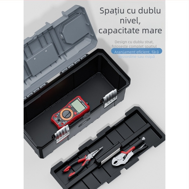 Cutie pentru scule cu trei niveluri, pliabilă, de calitate industrială, pentru montaj în vehicule și întreținere electrică
