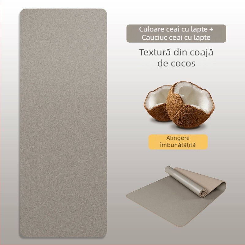 Covoraș de yoga PU cu coaja de nucă de cocos, bloc colorat din cauciuc antiderapant pentru antrenament