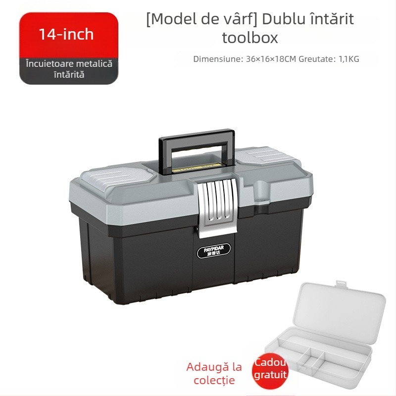 Cutie de unelte metalică, mică, depozitare multifuncțională, pliantă în trei niveluri, industrială, robustă, portabilă pentru electricieni; Cod produs: ZsfcBjBD; Brand: Other; Piețe principale: Africa, Europa, America de Sud, Asia de Sud-Est, America de No