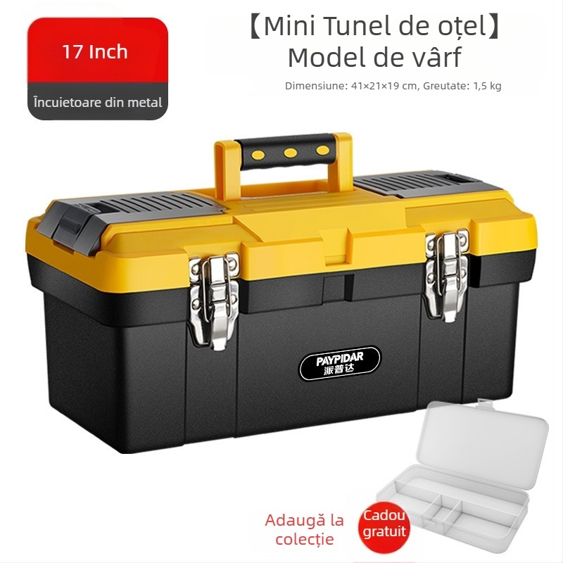 Cutie de unelte metalică, mică, depozitare multifuncțională, pliantă în trei niveluri, industrială, robustă, portabilă pentru electricieni; Cod produs: ZsfcBjBD; Brand: Other; Piețe principale: Africa, Europa, America de Sud, Asia de Sud-Est, America de No