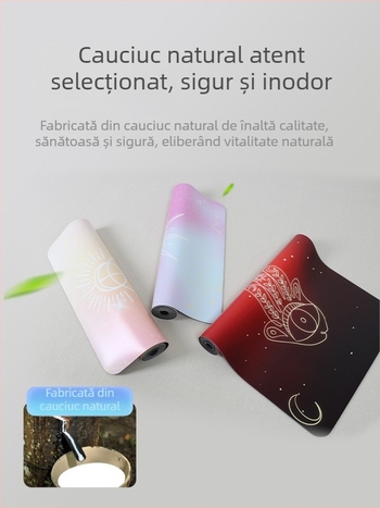 Covoraș de yoga din cauciuc multicolor, cu absorbție a șocurilor, PU+ cauciuc, potrivit pentru birou și dormitor – calitate premium
