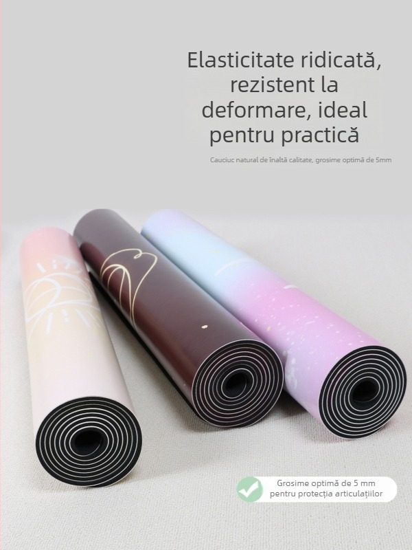Covoraș de yoga din cauciuc multicolor, cu absorbție a șocurilor, PU+ cauciuc, potrivit pentru birou și dormitor – calitate premium