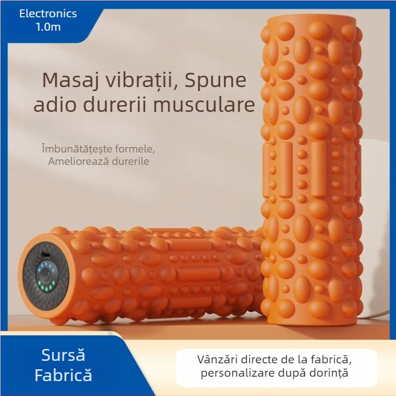 Rolă de spumă electrică cu masaj vibrațional - reîncărcabilă, funcție de temporizare, control mecanic, Hao Mijia, model 2023
