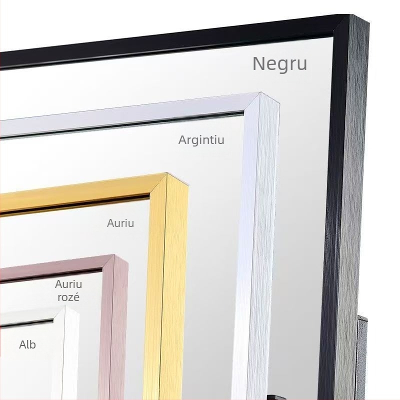 Oglindă de dans cu roți, cadru din aliaj de aluminiu, stil simplu, model Yoga fitness mirror