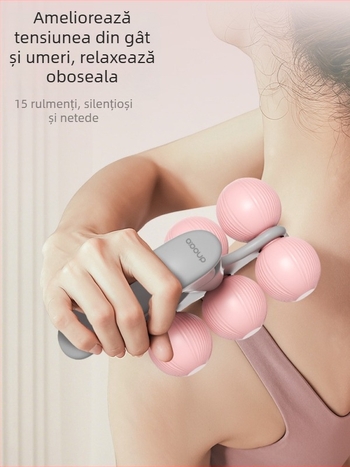 Masaj pentru picior în formă de inel, masaj portabil cu 6 role pentru yoga acasă și relaxare (material PP, 250 g)