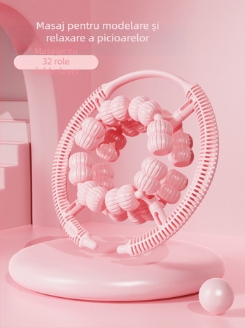Dispozitiv pentru subțierea picioarelor – role de masaj pentru gambe, în formă de inel, cu 32 de roți, ABS, QT