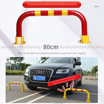 Încuietoare de parcare personalizată pentru garaj, cu protecție din oțel în formă de U anti-coliziune și blocator reflectorizant de siguranță, include accesorii