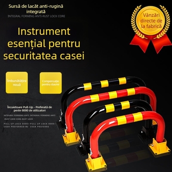 Încuietoare de parcare personalizată pentru garaj, cu protecție din oțel în formă de U anti-coliziune și blocator reflectorizant de siguranță, include accesorii