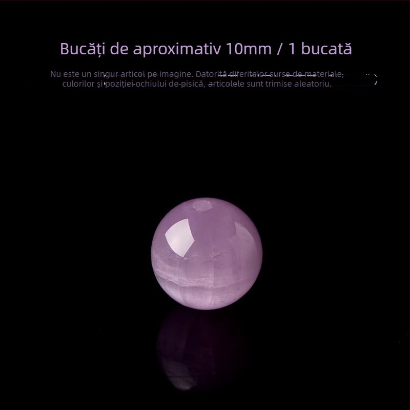 Mărgele din Kunzit – cristale libere pentru bijuterii DIY, finisaj lustruit, cristal ametrin, mărgele rotunde, model nobil