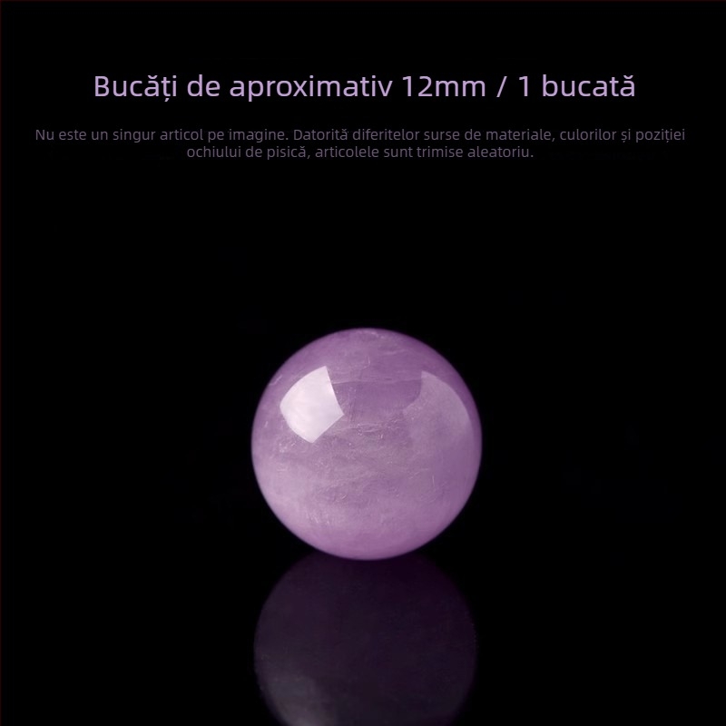 Mărgele din Kunzit – cristale libere pentru bijuterii DIY, finisaj lustruit, cristal ametrin, mărgele rotunde, model nobil