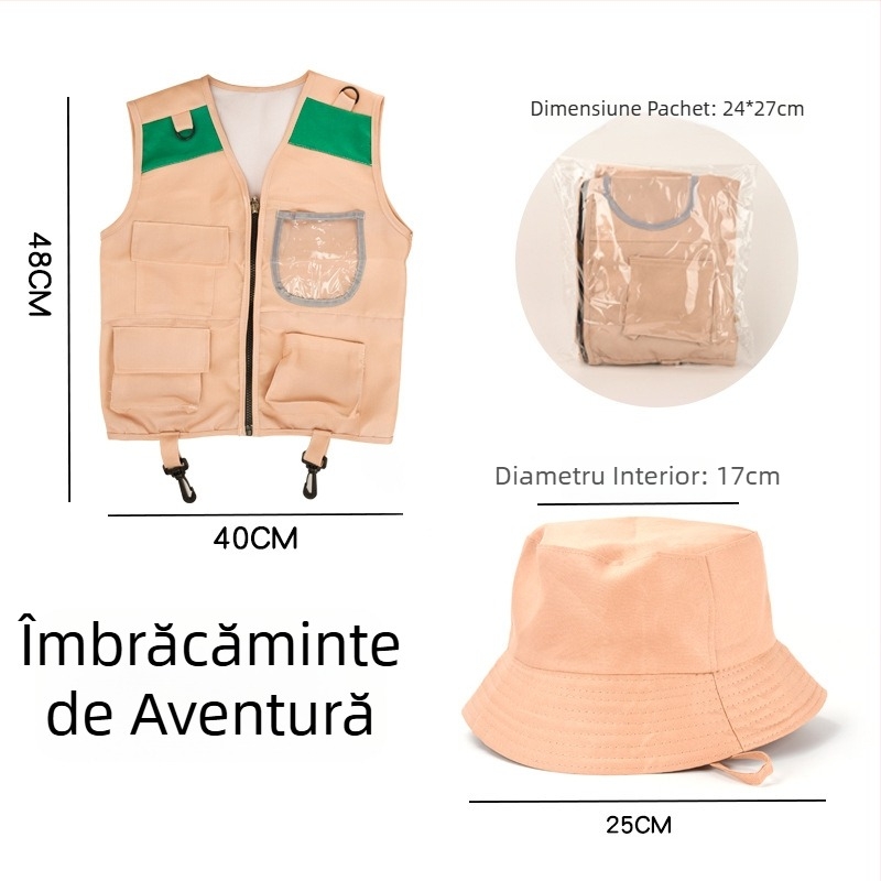 Set vestă unelte pentru copii – aventuri în aer liber, roluri și camping – unisex, 4–6 ani, ambalat într-o geantă