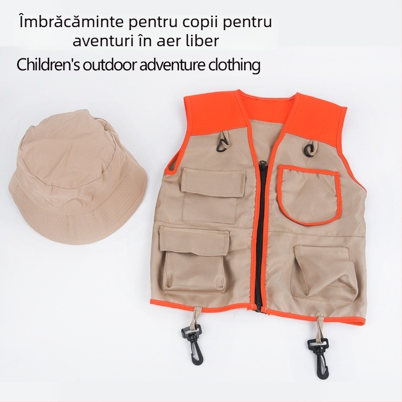 Set vestă cu unelte pentru copii – aventuri în aer liber, joc de rol și camping, marca Zesheng, unisex, vârsta 4–6 ani, ambalat în geantă