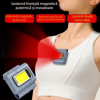Lampă LED cu încărcare magnetică și clips pentru haine, carcasă din silicon, COB LED