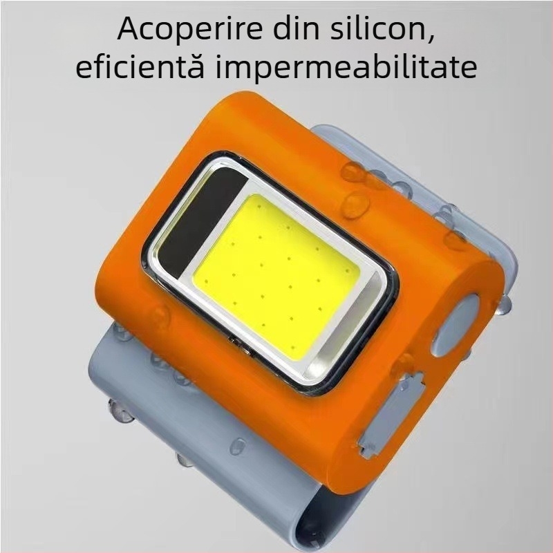 Lampă LED cu încărcare magnetică și clips pentru haine, carcasă din silicon, COB LED
