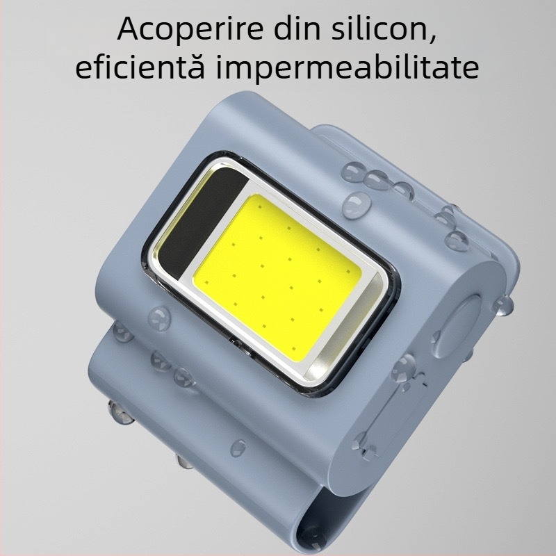 Lampă LED cu încărcare magnetică și clips pentru haine, carcasă din silicon, COB LED