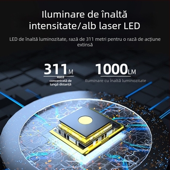 Walmon WE01 Frontala LED pentru pescuit nocturn cu clips pentru pălărie, reîncărcabilă, 5W, carcasă ABS, rază până la 500 m