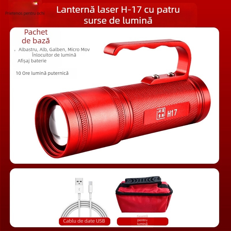 Lanternă de exterior pentru pescuit noaptea H17 cu patru LED-uri, rotire la 360°, 12.000 mAh, 20W, LED (12.000 mAh, 20W, rază 200–500 m)
