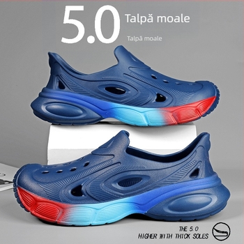 Sandale bărbați EVA, respirante, turnate monobloc, antiderapante, talpă groasă, pentru toate anotimpurile