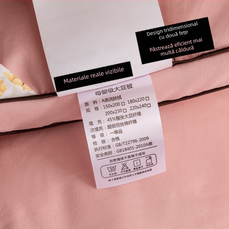 Cuvertură din fibră de soia cu umplutură de 45% fibră proteică de soia, grosime de iarnă, 9–10 kg, procesare personalizabilă